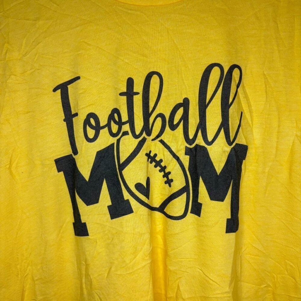 NEW Football Mom Graphic Tee Womens 2XL Yellow